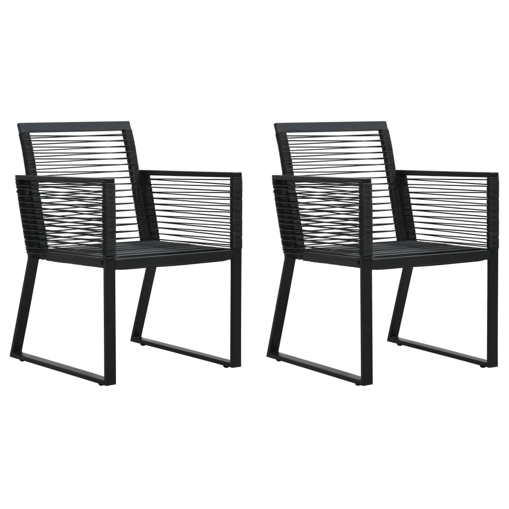 vidaXL Chaises de jardin lot de 2 Noir Rotin PVC