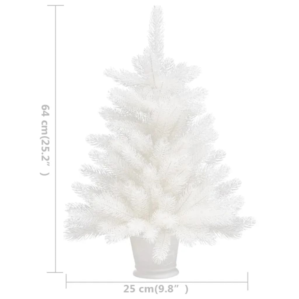 vidaXL Arbre de Noël artificiel pré-éclairé et boules blanc 65 cm