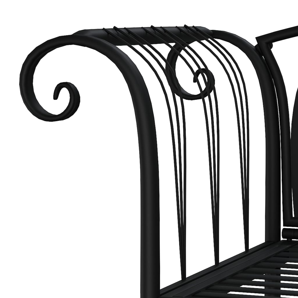 vidaXL Banc de jardin 2 places 128 cm Noir Acier