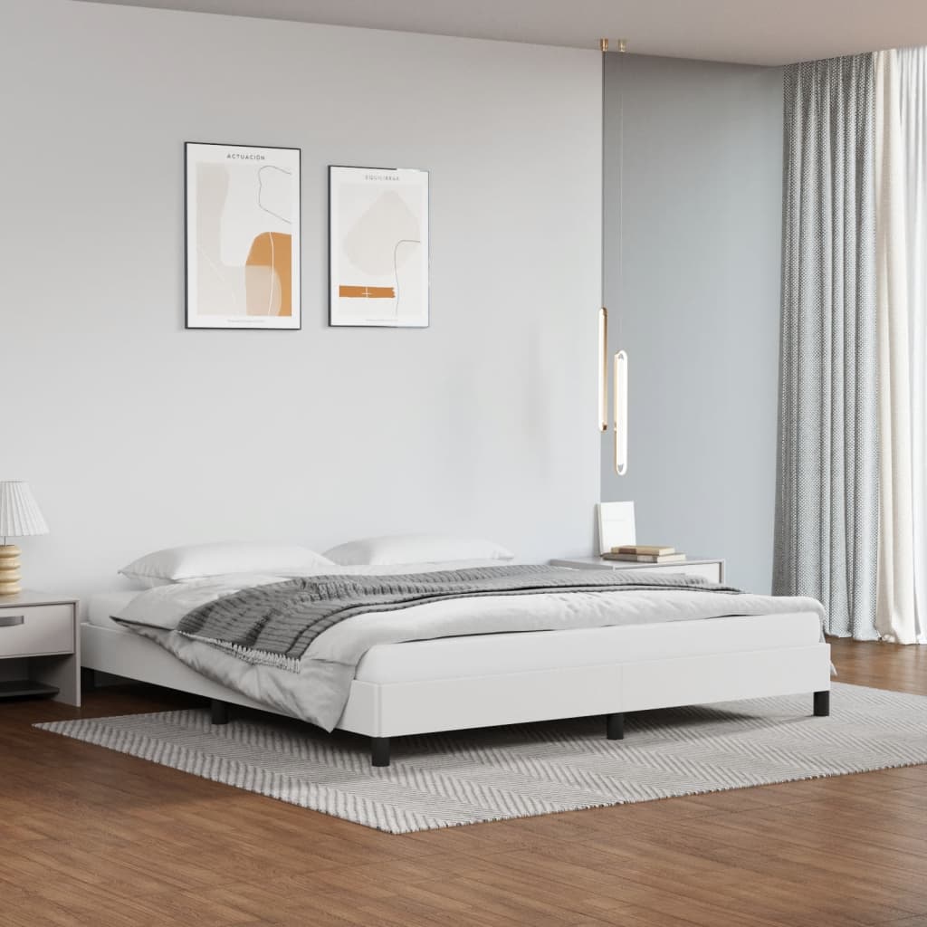vidaXL Cadre de lit blanc 183x213 cm similicuir
