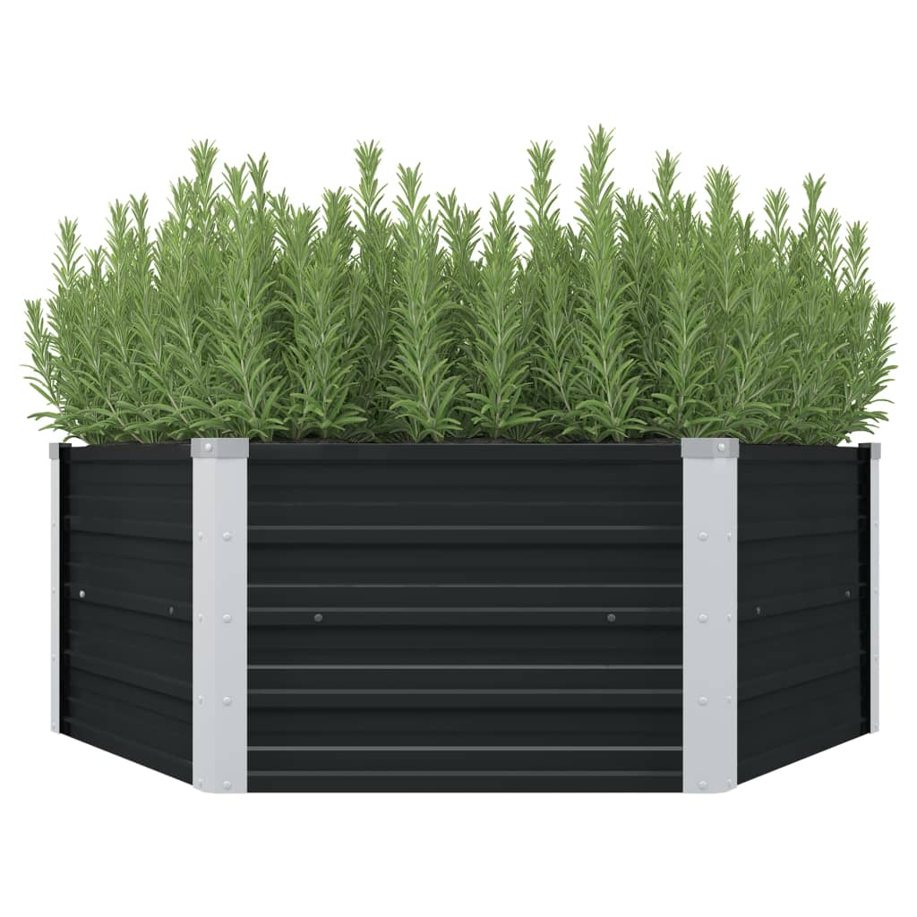 vidaXL Jardinière surélevée Anthracite 129x129x45 cm Acier galvanisé