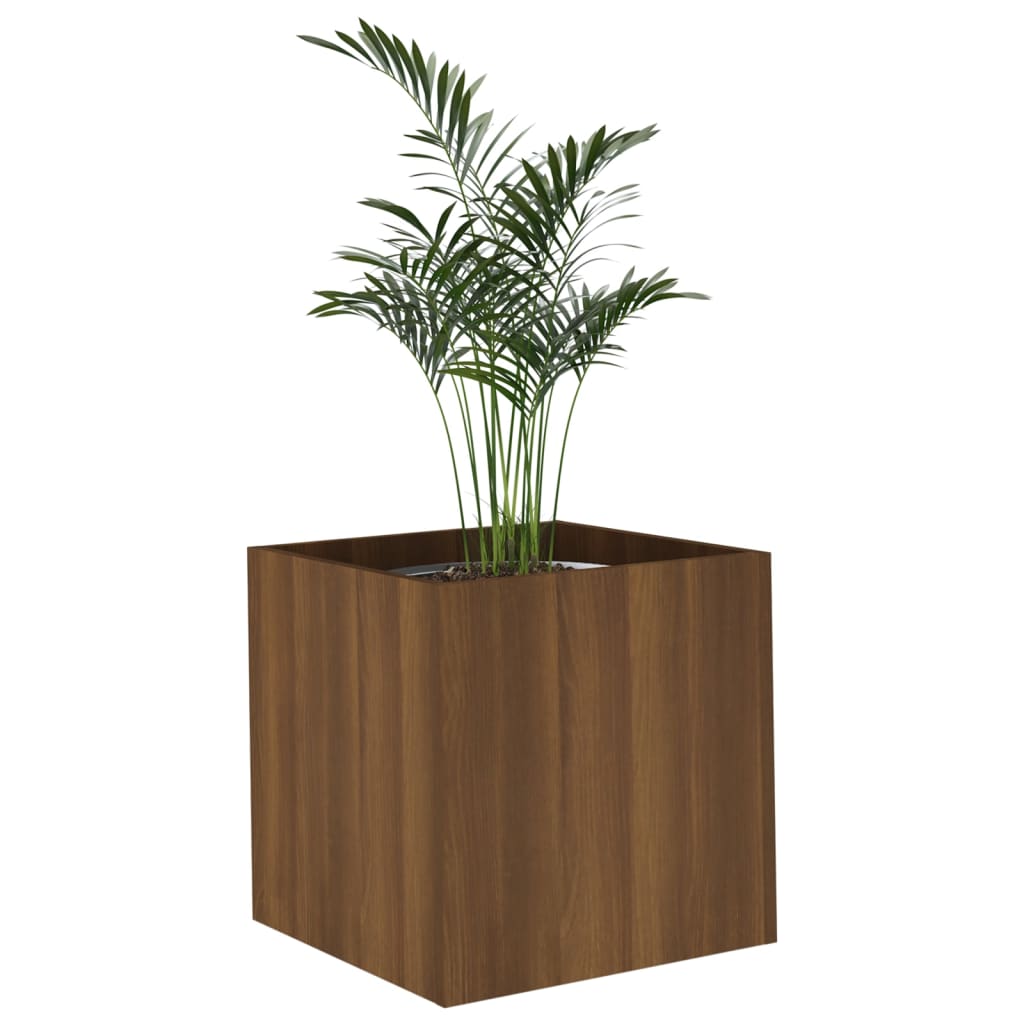 vidaXL Jardinière Chêne marron 40x40x40 cm Bois d'ingénierie