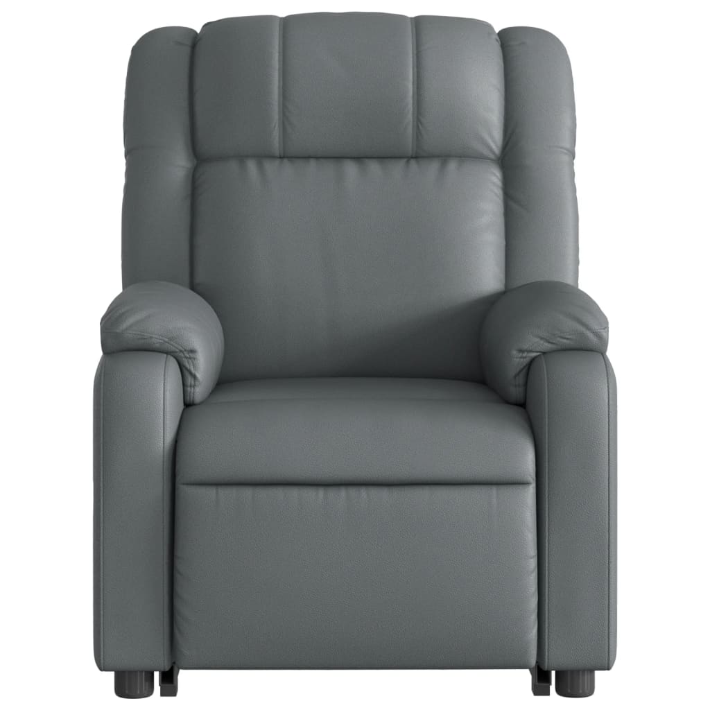 vidaXL Fauteuil inclinable de massage gris similicuir