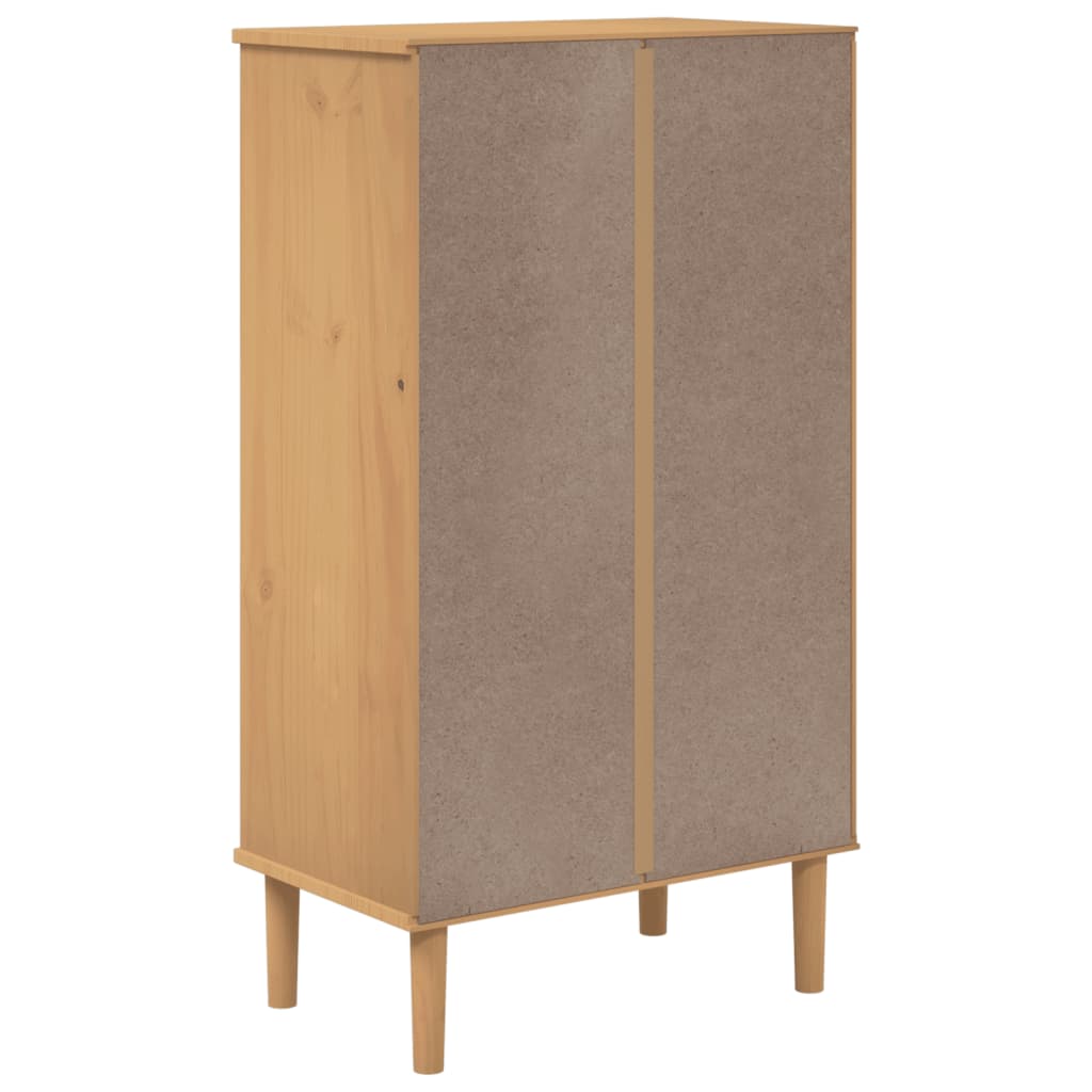 vidaXL Armoire à chaussures SENJA aspect rotin marron bois massif