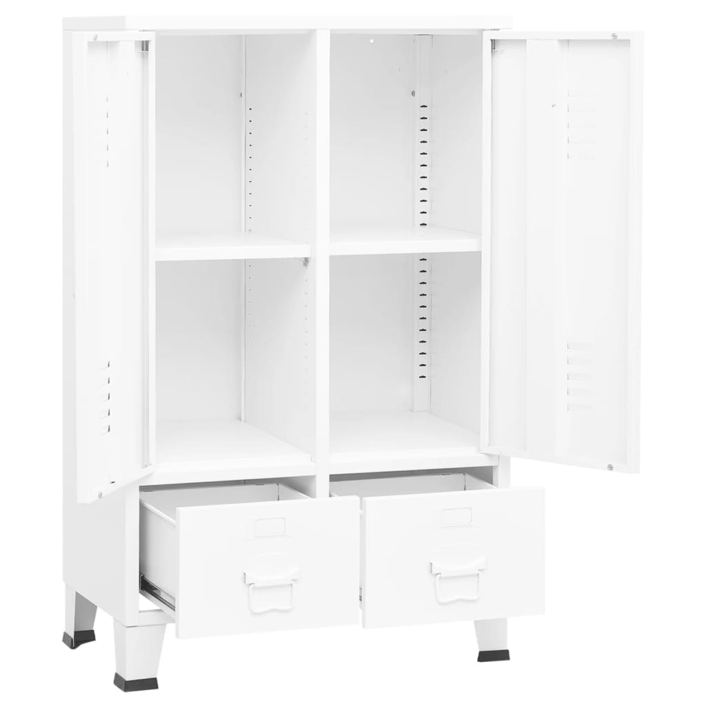 vidaXL Garde-robe industrielle Blanc 67x35x107 cm Acier