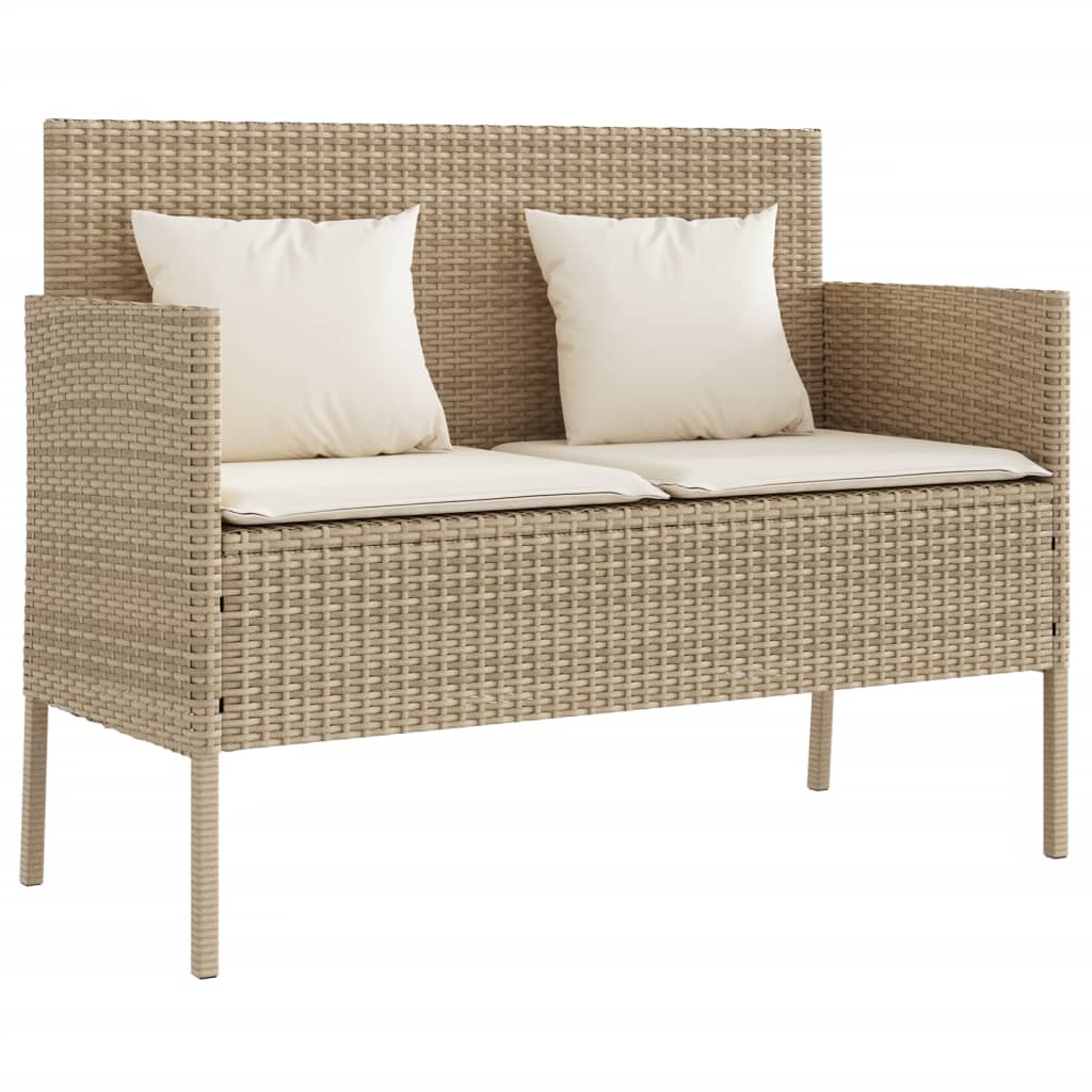 vidaXL Banc de jardin avec coussins beige résine tressée