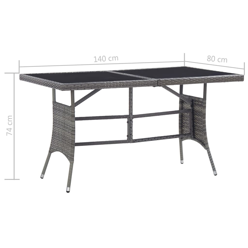 vidaXL Ensemble à manger de jardin 7pcs Résine tressée Anthracite gris