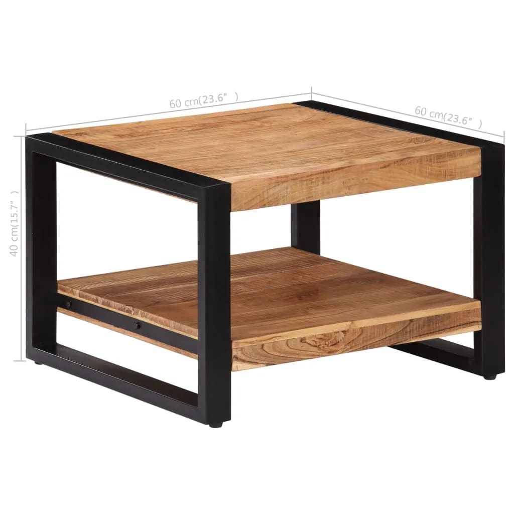 vidaXL Table basse 60x60x40 cm Bois d'acacia massif