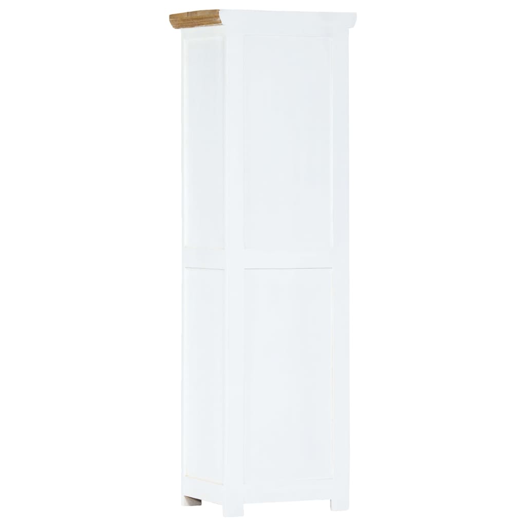 vidaXL Buffet Blanc et marron 40x30x128cm Bois de manguier solide brut