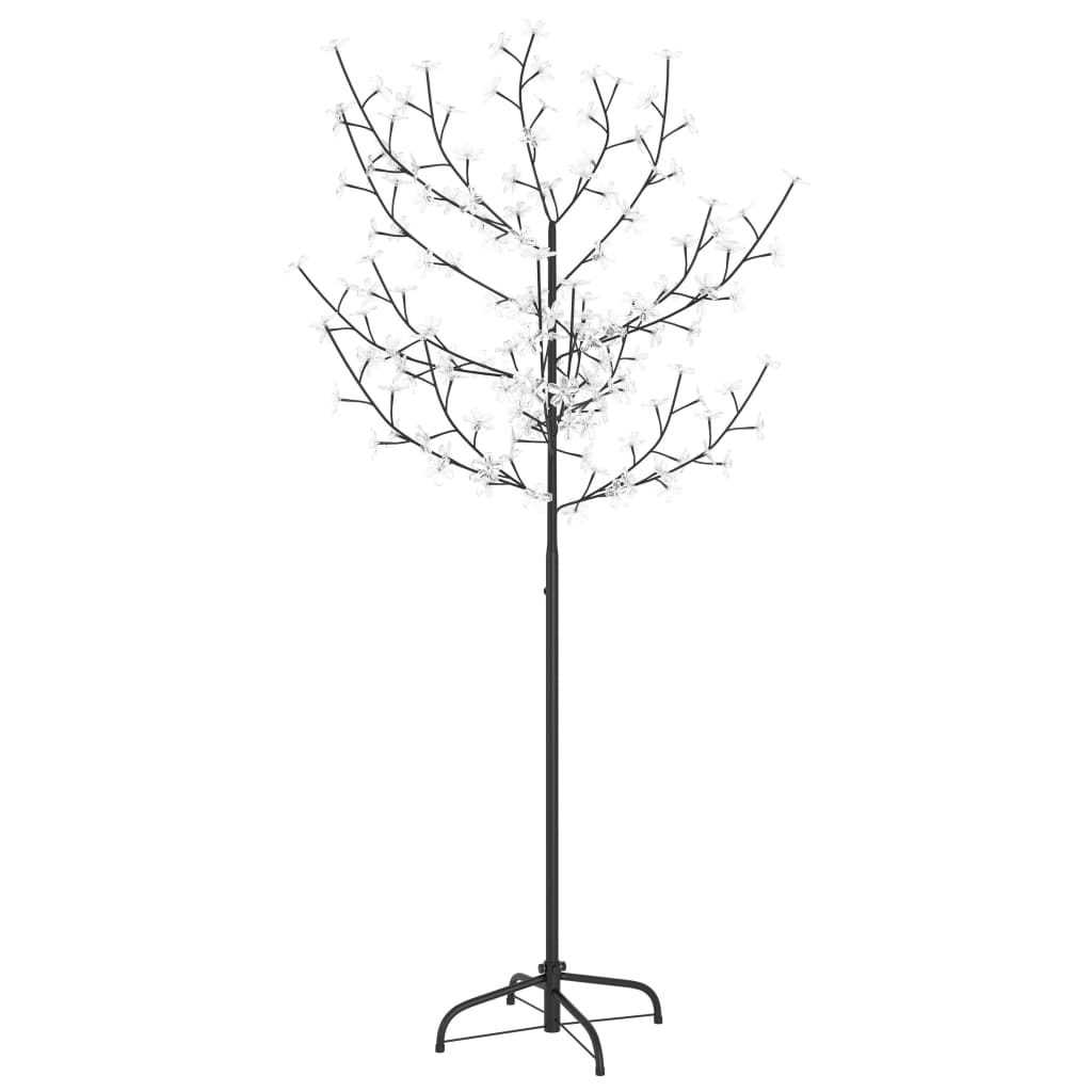 vidaXL Sapin de Noël 120 LED blanches chaudes cerisier en fleurs 150cm