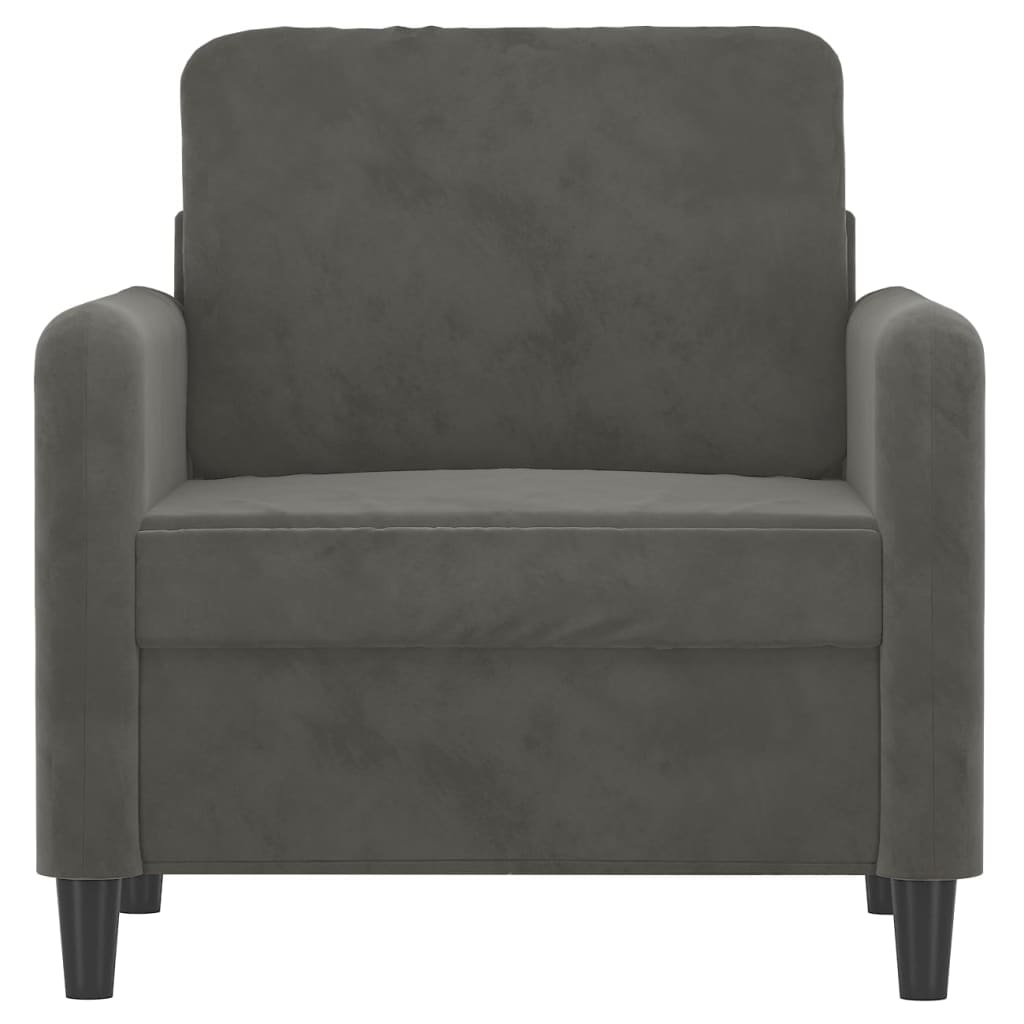 vidaXL Fauteuil Gris foncé 60 cm Velours