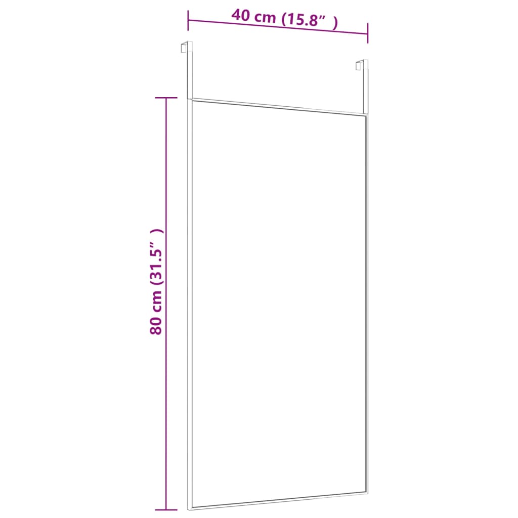 vidaXL Miroir de porte Doré 40x80 cm Verre et aluminium