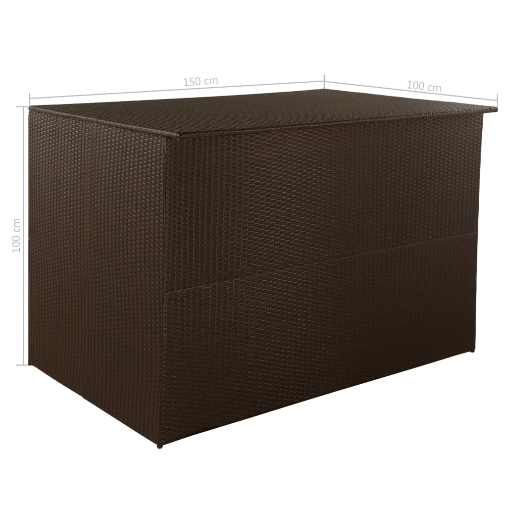 vidaXL Boîte de stockage de jardin marron 150x100x100cm Résine tressée