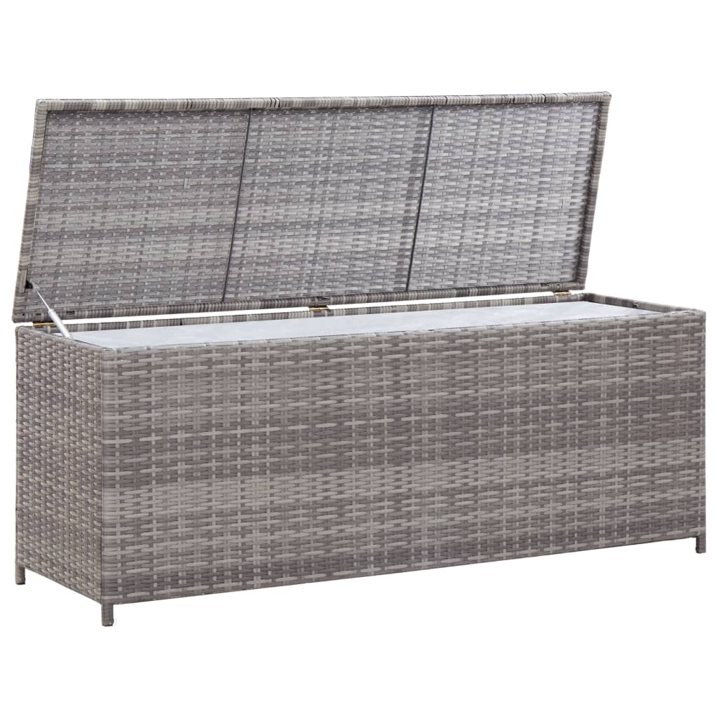 vidaXL Boîte de rangement de jardin gris 120x50x60 cm résine tressée