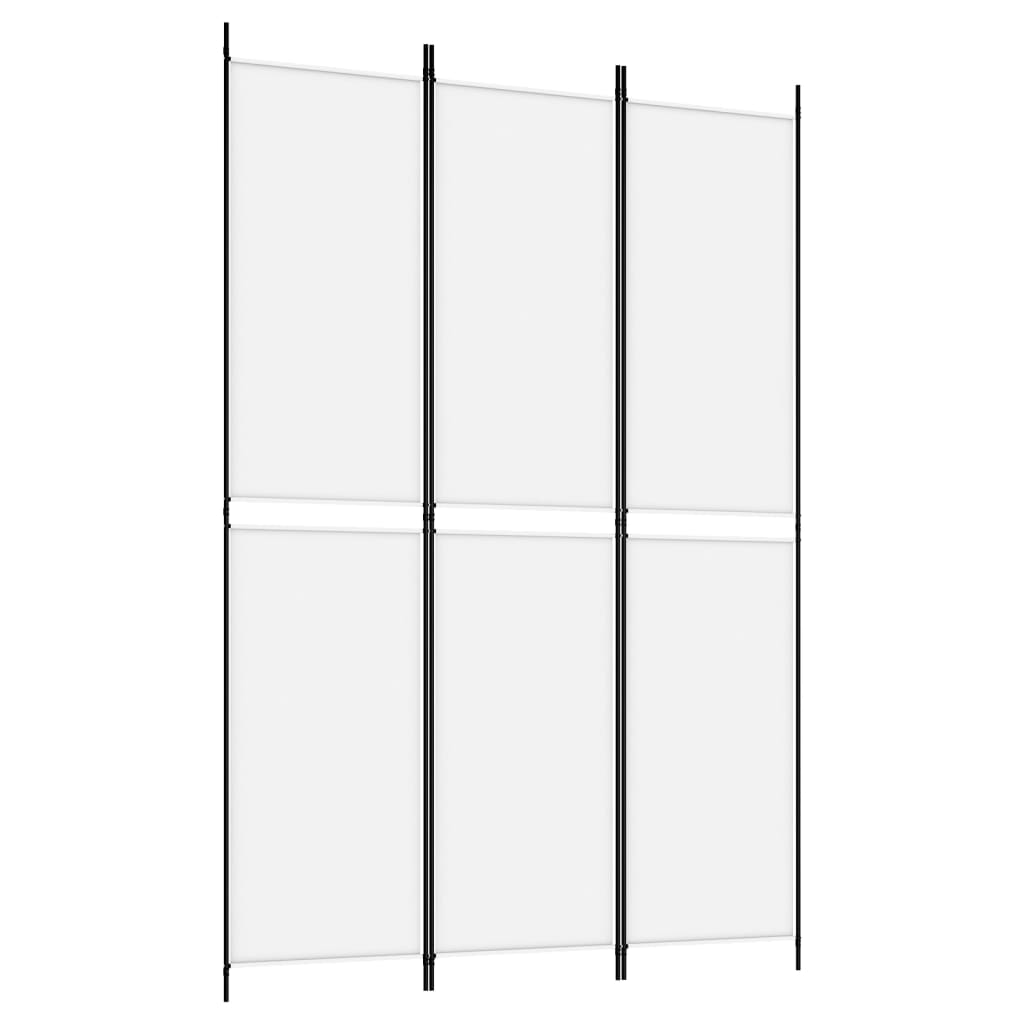 vidaXL Cloison de séparation 3 panneaux Blanc 150x220 cm Tissu