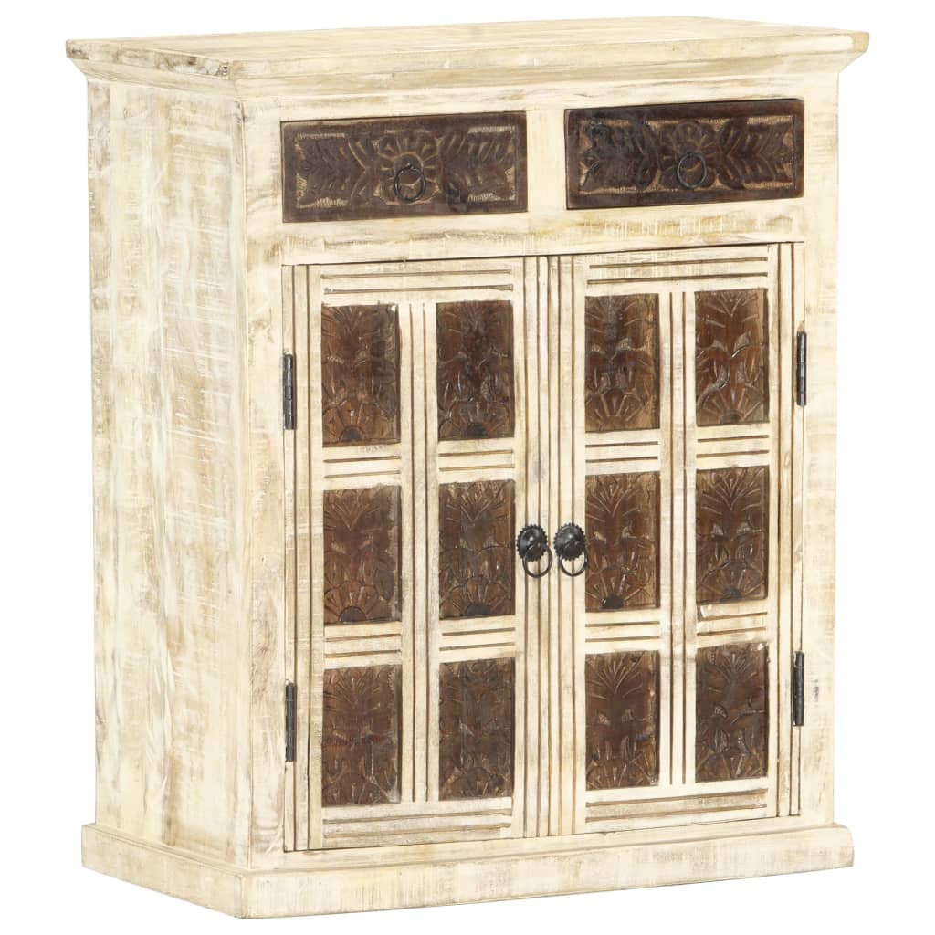 vidaXL Buffet Blanc 65x30x75 cm Bois de manguier massif