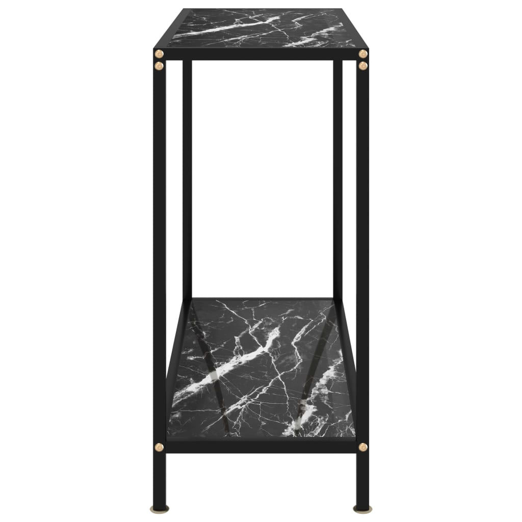 vidaXL Table console Noir 80x35x75 cm Verre trempé