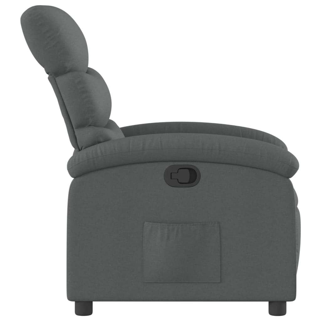 vidaXL Fauteuil inclinable Gris foncé Tissu