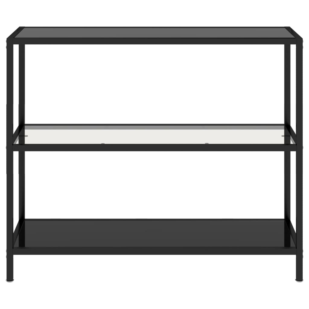 vidaXL Étagère transparent et noir 100x36x90 cm verre trempé