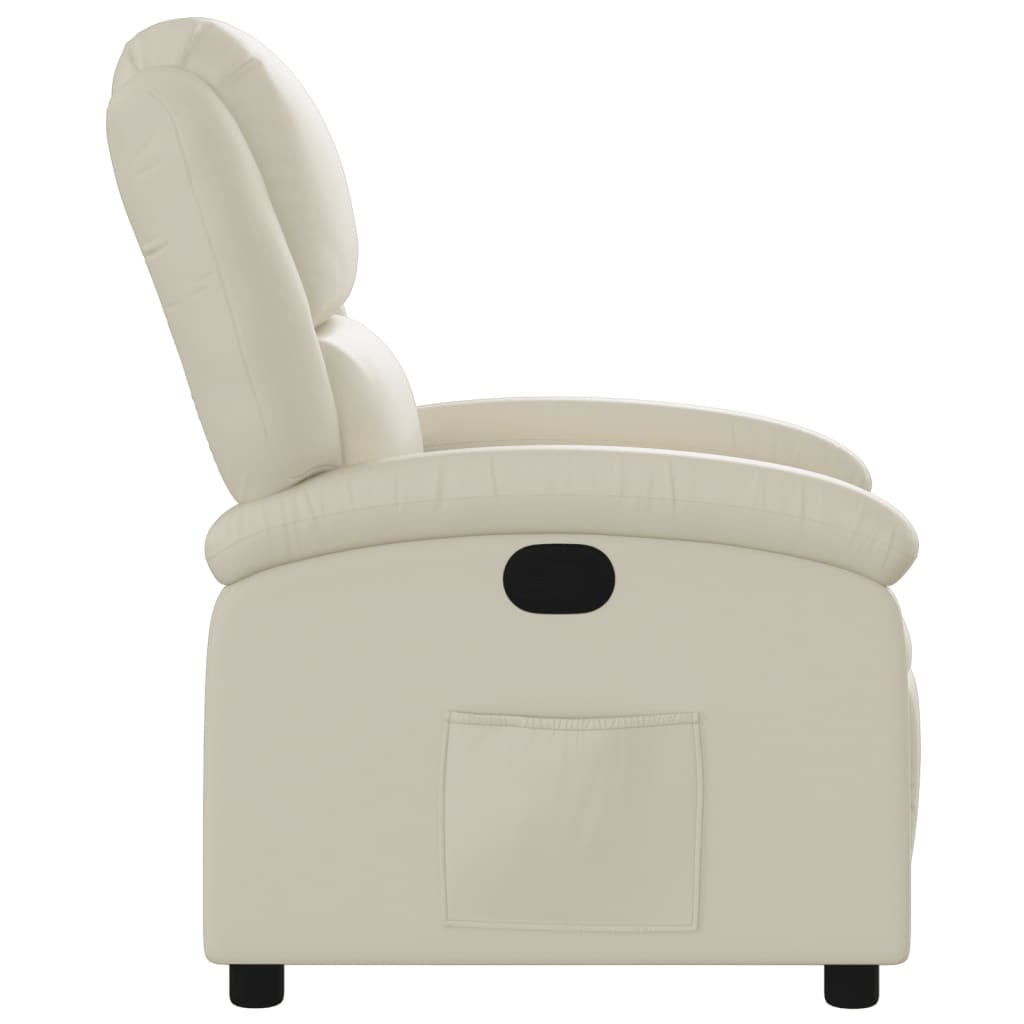 vidaXL Fauteuil inclinable Crème Similicuir