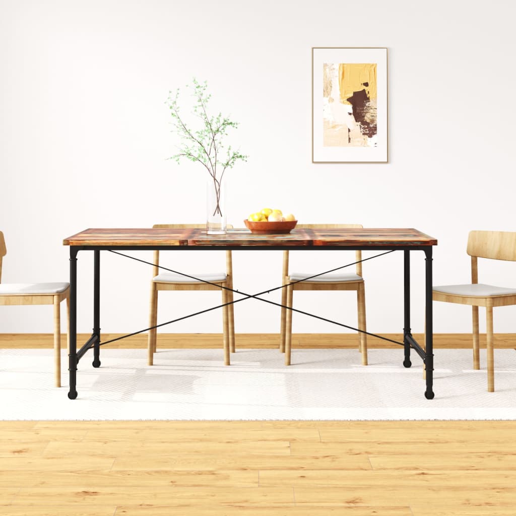 vidaXL Table à manger Bois de récupération massif 180 cm