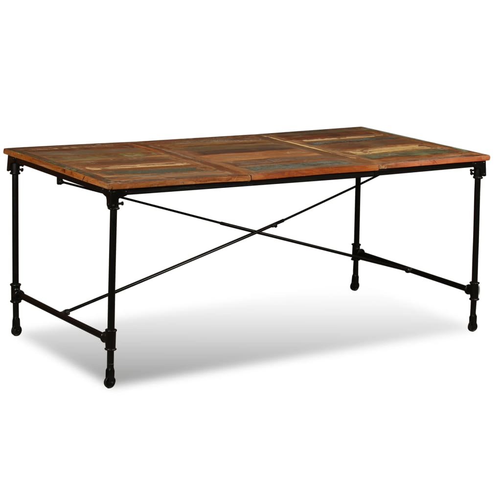 vidaXL Table à manger Bois de récupération massif 180 cm