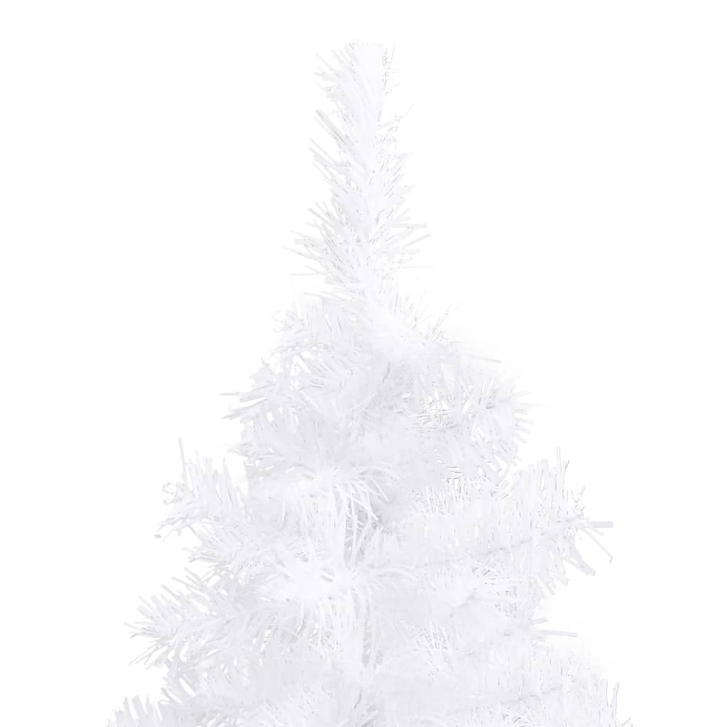 vidaXL Arbre de Noël artificiel d'angle LED et boules blanc 120 cm PVC