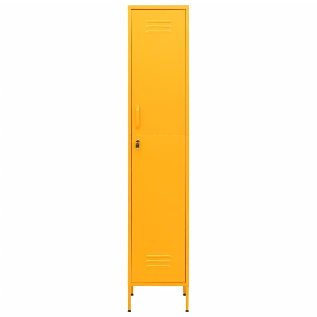 vidaXL Armoire à casiers Jaune moutarde 35x46x180 cm Acier