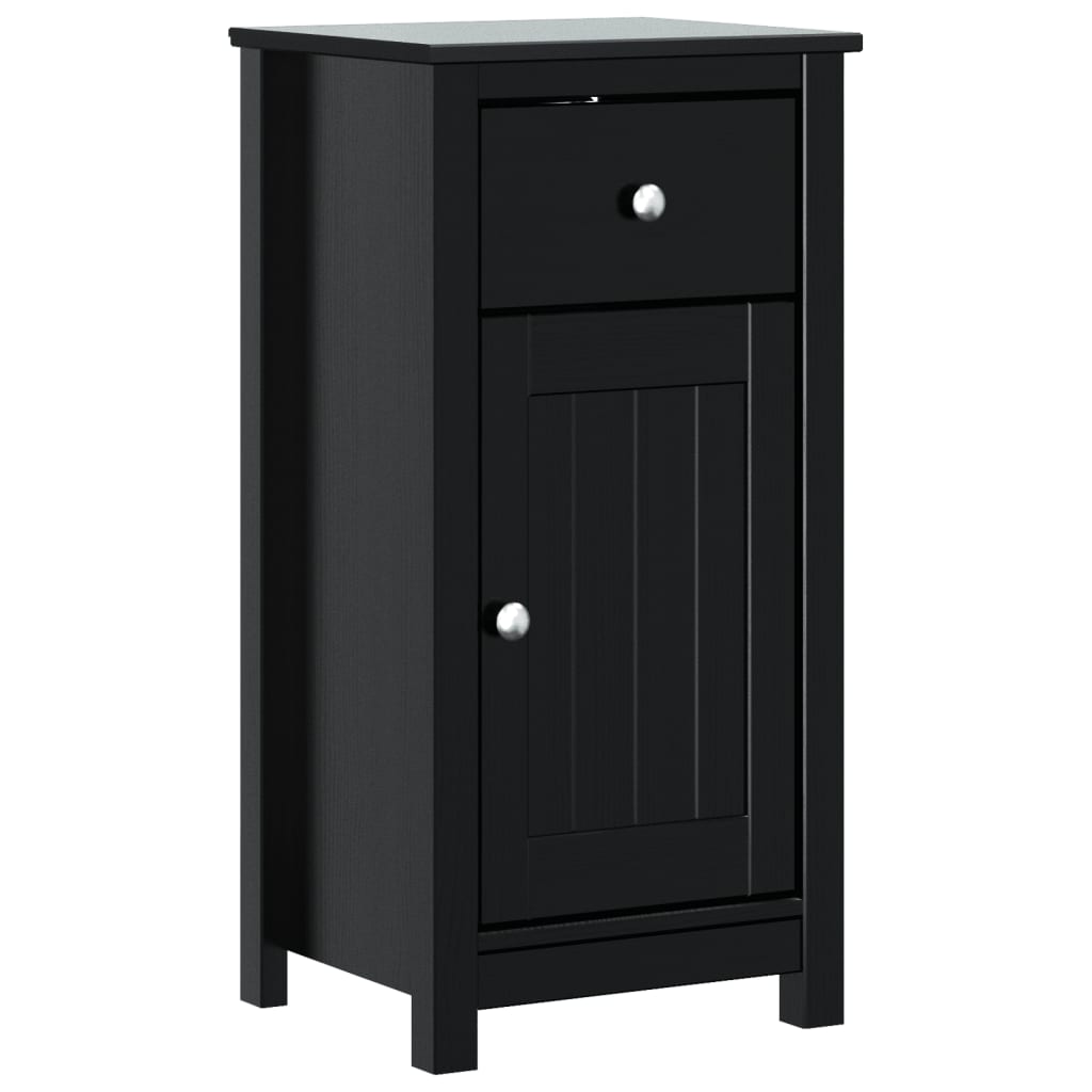 vidaXL Armoire de salle de bain BERG noir 40x34x80 cm pin massif