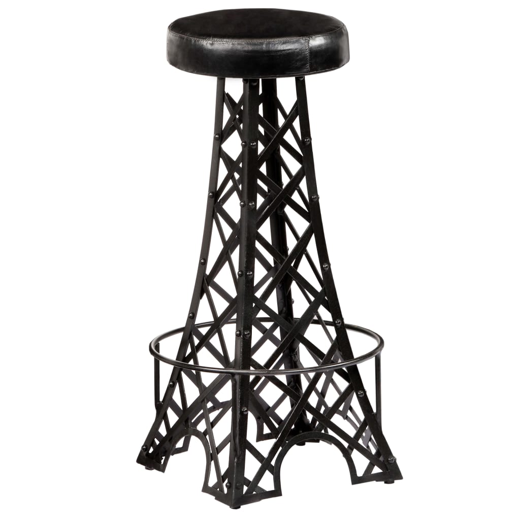 vidaXL Tabourets de bar lot de 2 cuir véritable