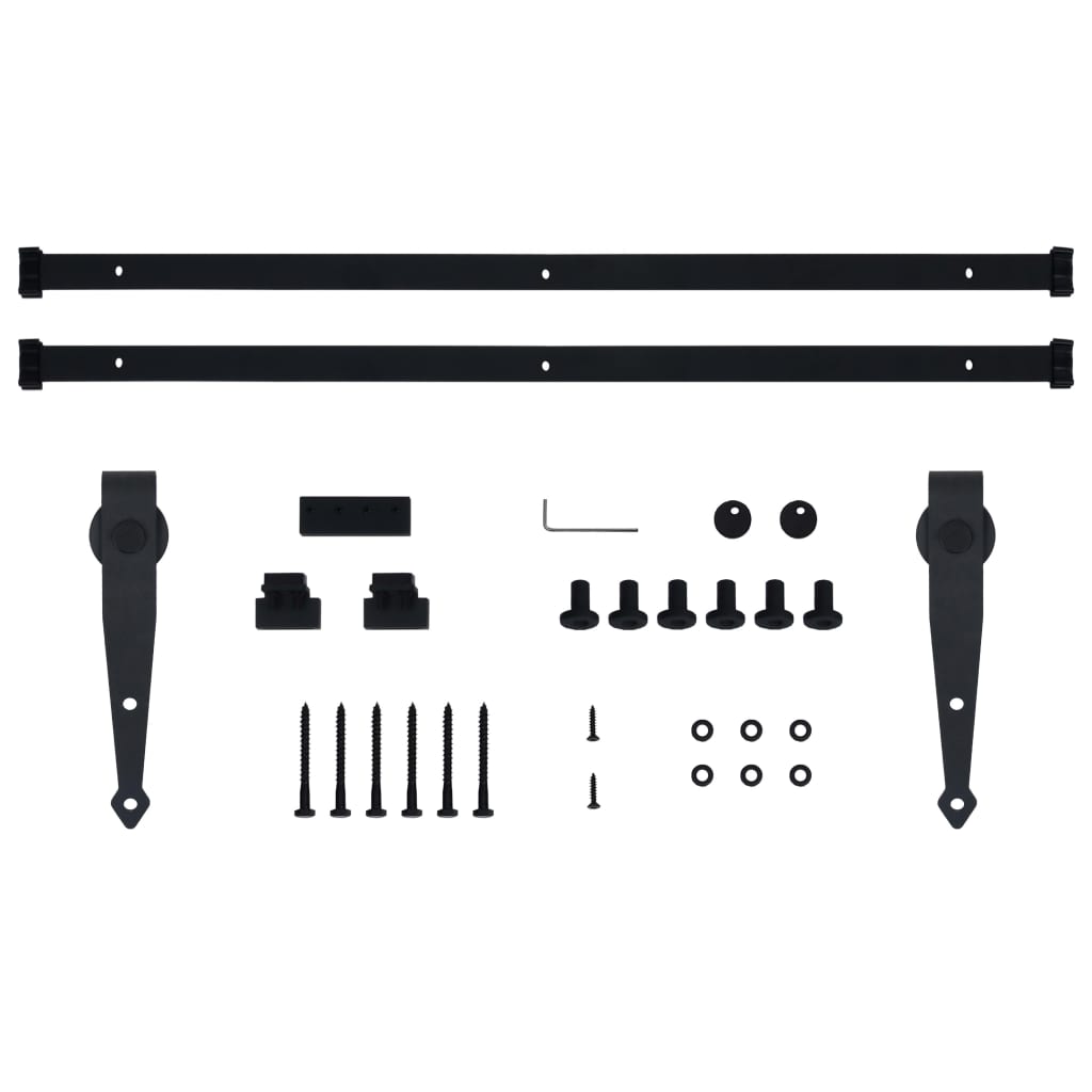 vidaXL Kit mini de porte d'armoire coulissante Acier au carbone 183 cm