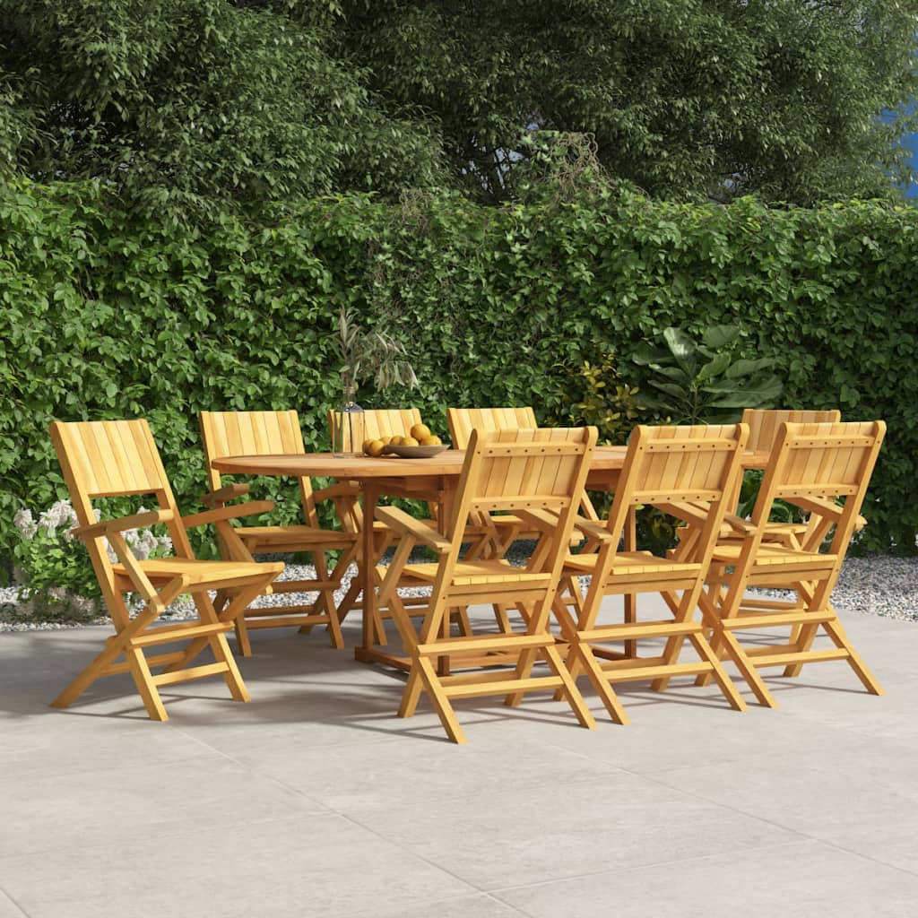 vidaXL Chaises de jardin pliantes lot de 8 55x61x90cm bois massif teck