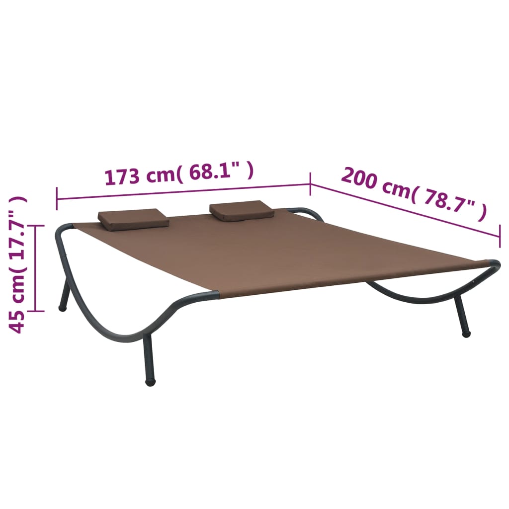 vidaXL Chaise longue d'extérieur Tissu Marron