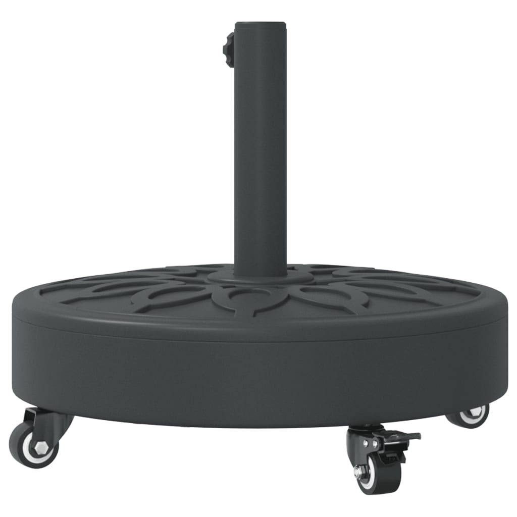 vidaXL Base de parasol avec roues pour mâts Ø38 / 48 mm 27 kg rond