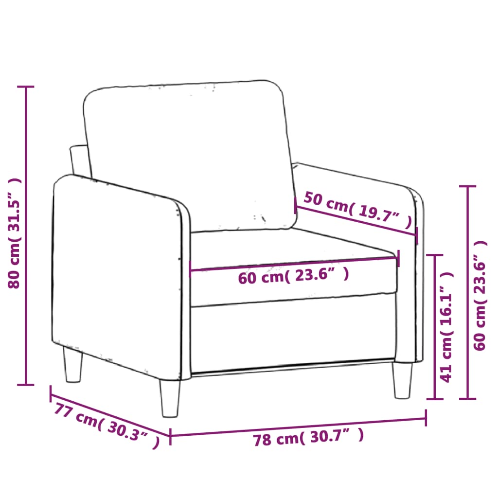 vidaXL Fauteuil Vert foncé 60 cm Velours