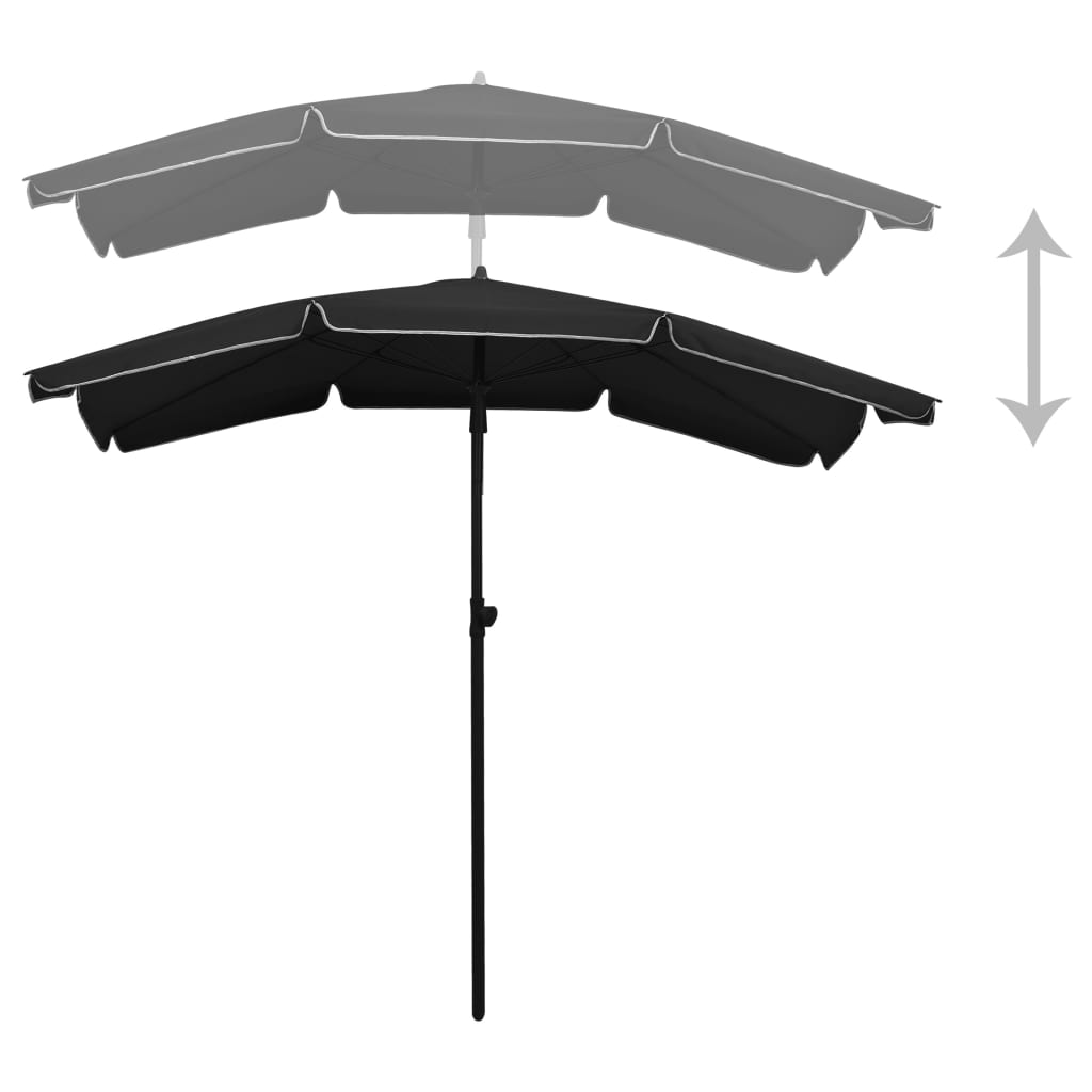 vidaXL Parasol de jardin avec mât 200x130 cm noir