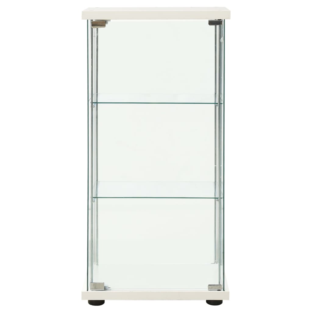 vidaXL Armoire de rangement Verre trempé Blanc