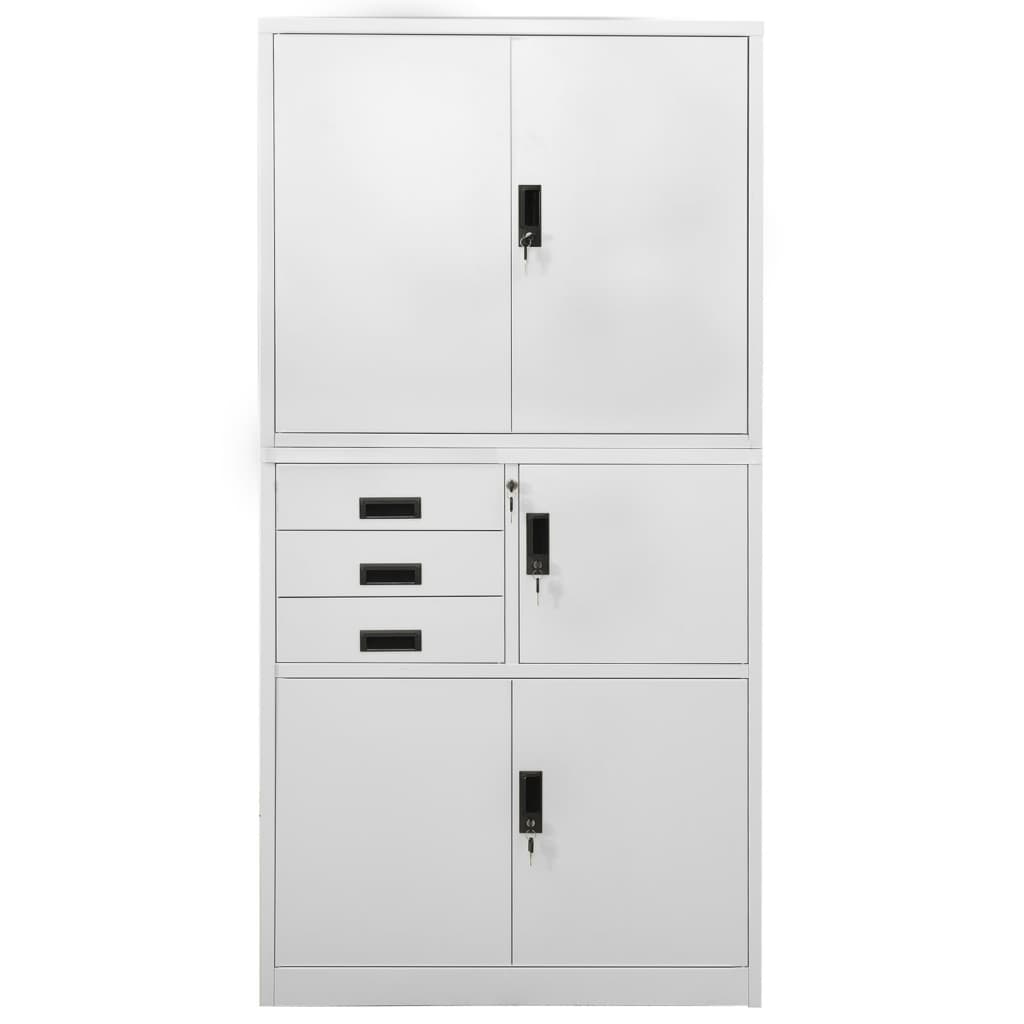 vidaXL Armoire de bureau Gris clair 90x40x180 cm Acier