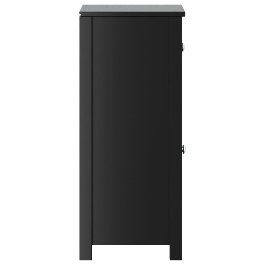 vidaXL Armoire de salle de bain BERG noir 40x34x80 cm pin massif