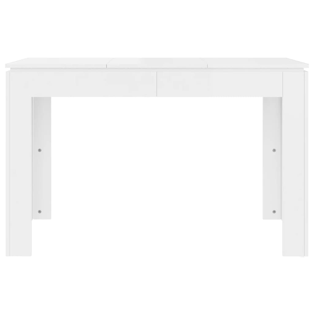 vidaXL Table à manger Blanc brillant 120x60x76 cm Bois d'ingénierie