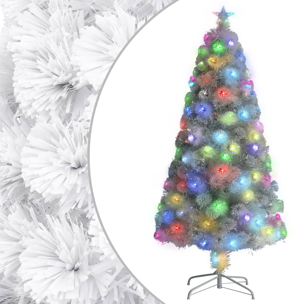 vidaXL Sapin de Noël artificiel avec LED blanc 120 cm fibre optique