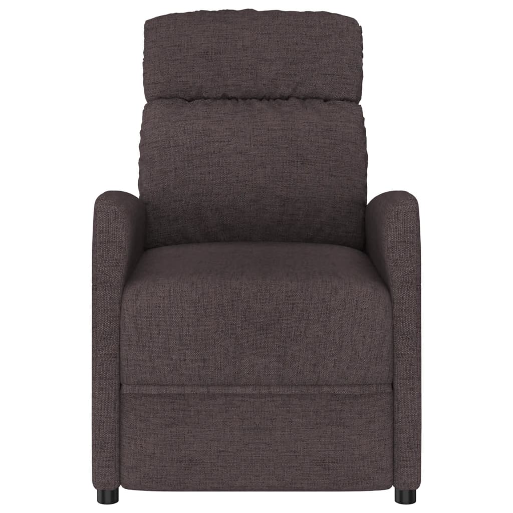 vidaXL Fauteuil de massage Marron foncé Tissu