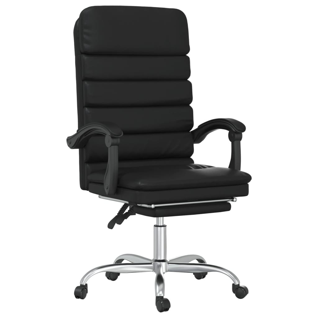 vidaXL Fauteuil de massage inclinable de bureau noir similicuir