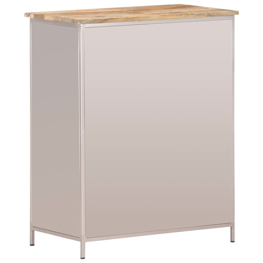 vidaXL Buffet 60x35x75 cm Bois de manguier brut et fer