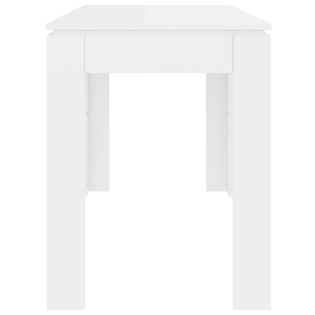 vidaXL Table à manger Blanc brillant 120x60x76 cm Bois d'ingénierie