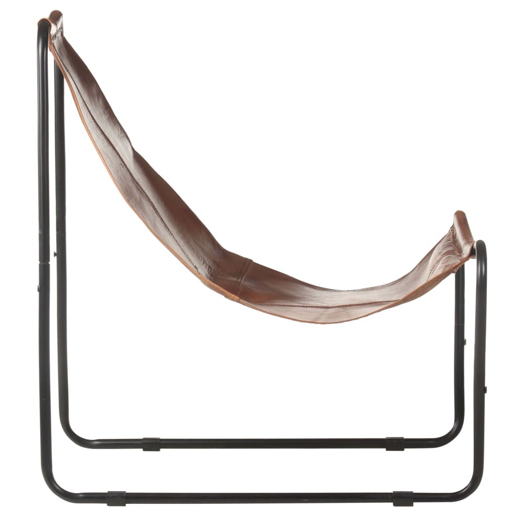 vidaXL Chaise de relaxation Marron Cuir véritable