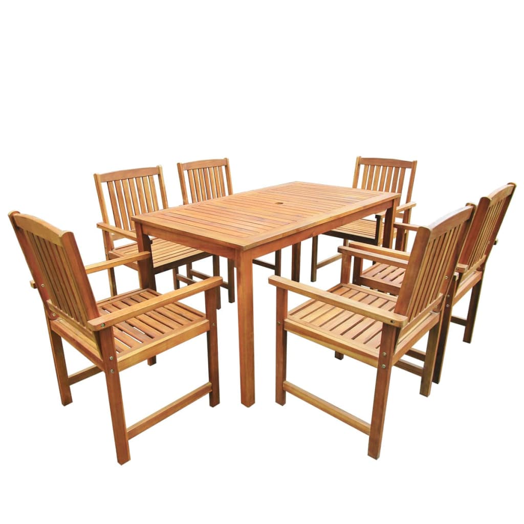 vidaXL Jeu de salle à manger d'extérieur 7 pcs Bois d'acacia solide