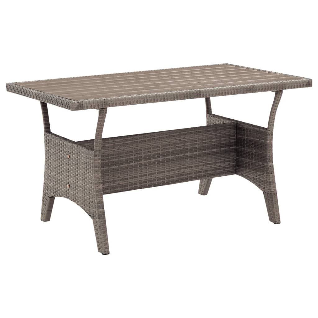 vidaXL Table de jardin Gris 120x70x66 cm Résine tressée