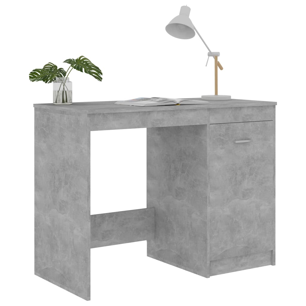 vidaXL Bureau Gris béton 100x50x76 cm Bois d'ingénierie