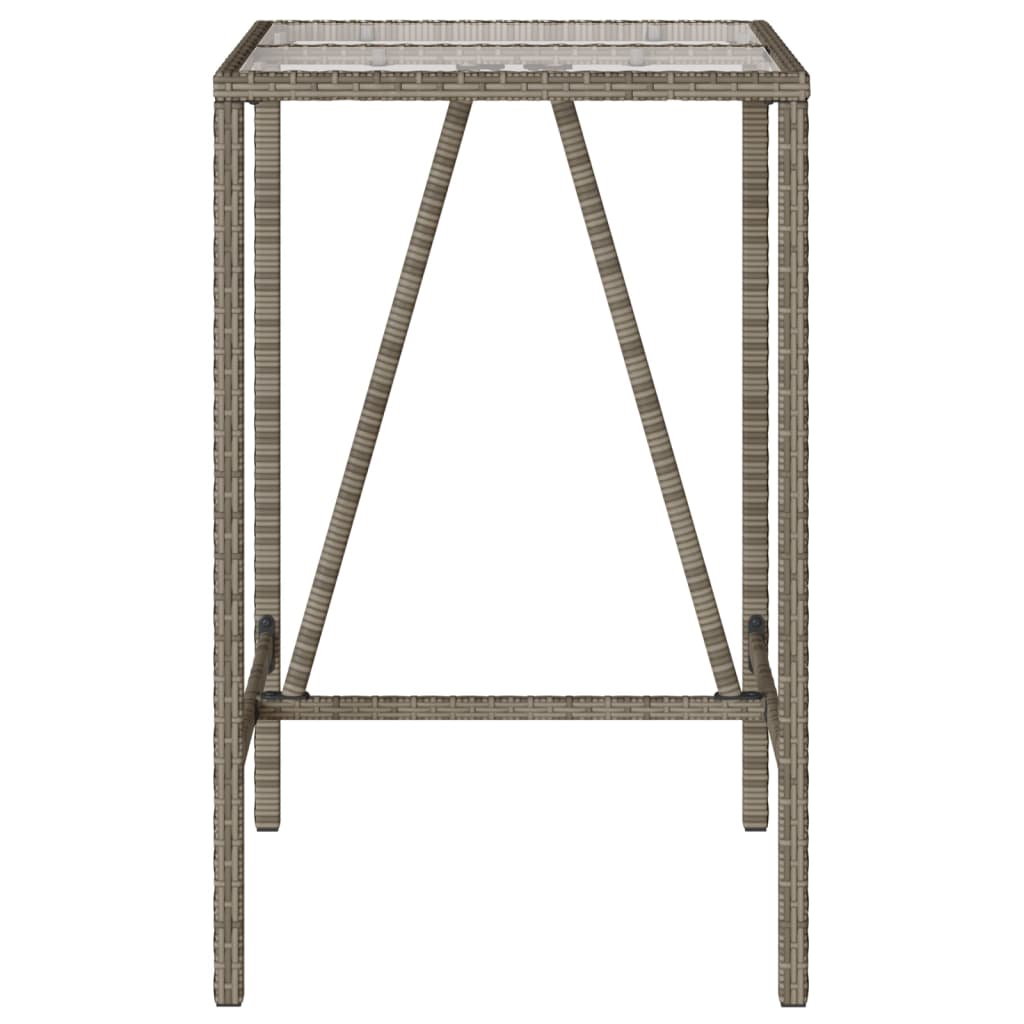 vidaXL Table de bar d’extérieur gris 70x70x110 cm poly rotin